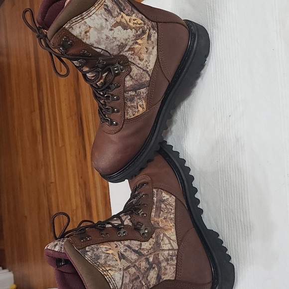 Cabela's Mens Hunting Boots Brown Leather Canvas Camo Lace-up Size 6M EUC - Picture 8 of 13